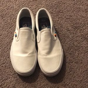 White and rainbow vans